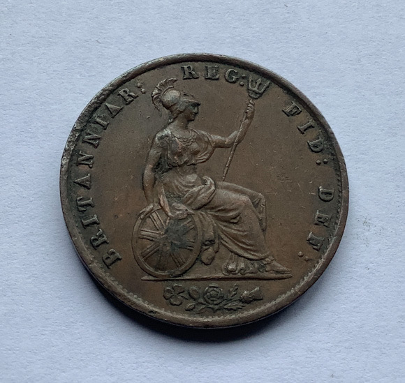 Great Britain 1853 halfpenny coin